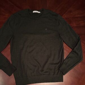 Calvin Klein Men's Black Merino Wool Lightweight Crewneck Sweater (S)